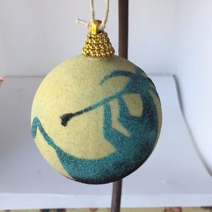 Christmas Kokopelli sanded glass ornament